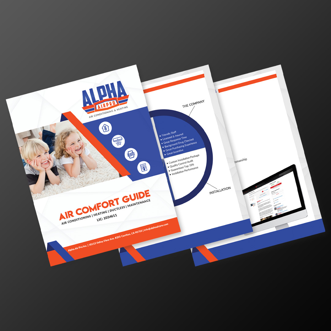 Alpha Air Pro HVAC air comfort guide designed by Bloq Marketing