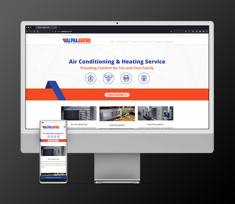 HVAC contractor website design preview from Bloq Marketing