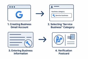 Local SEO strategies for plumbing businesses in Los Angeles shown on Google Maps ranking illustration