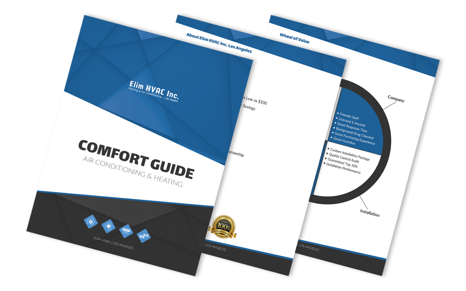Custom HVAC sales presentation book example designed by Bloq Marketing for Elim HVAC
