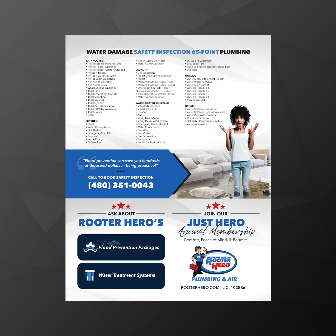 Plumbing and rooter marketing collateral designed by Bloq Marketing