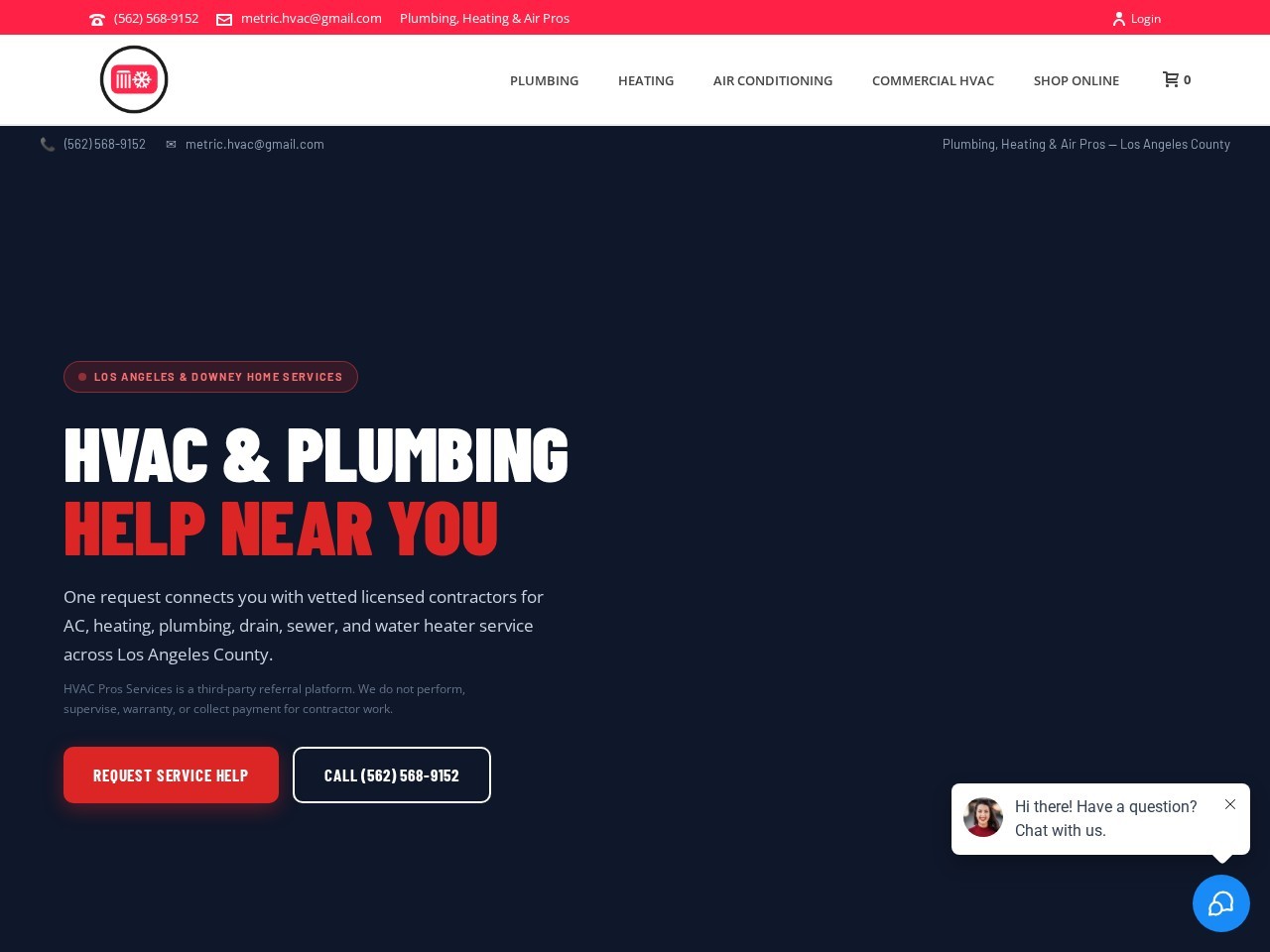 Los Angeles plumbing website design preview from Bloq Marketing